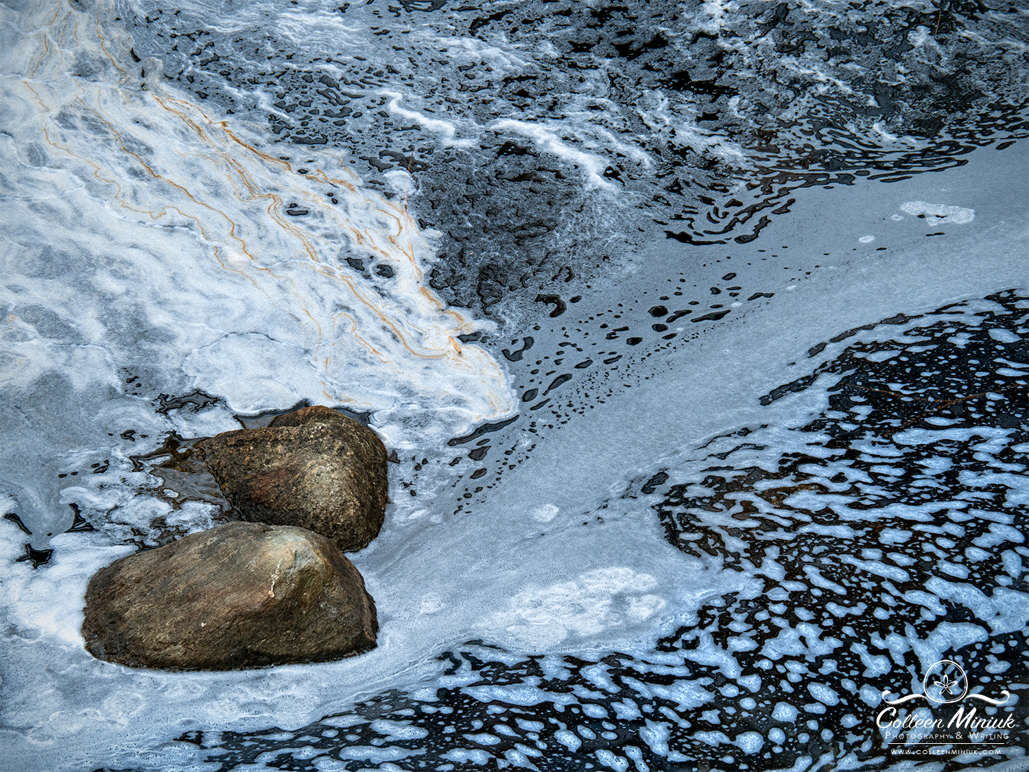 Bubbles and ice on Lefferts Pond, Vermont